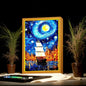 Van Gogh Style Colonial Ship LED Light Up Painting Wall Art Oficina Bedroom Home Room Decor Friend Gifts