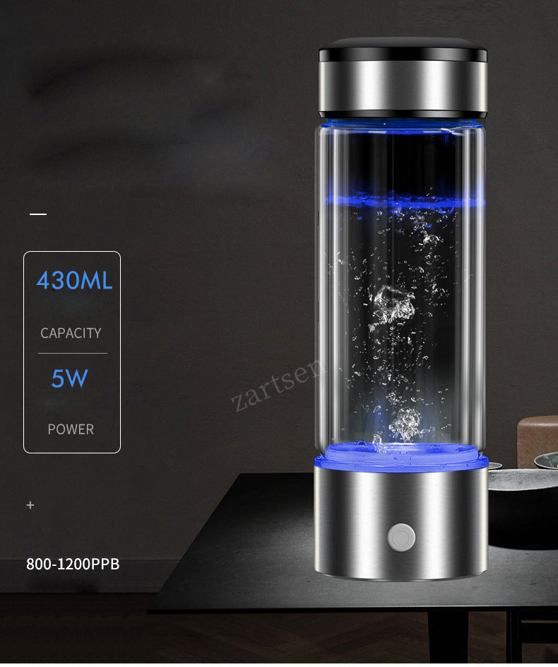 Hydrogen Rich Water Bottle lonizer Alkaline Generator Portable Healthy Cup USB Rechargeable Anti-Aging Hydrogen Water 430ml